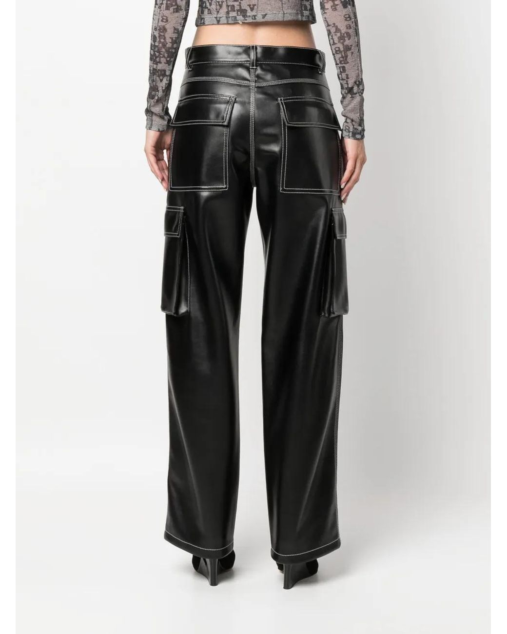 Philosophy Di Lorenzo Serafini Black Low-Rise Cargo Trousers