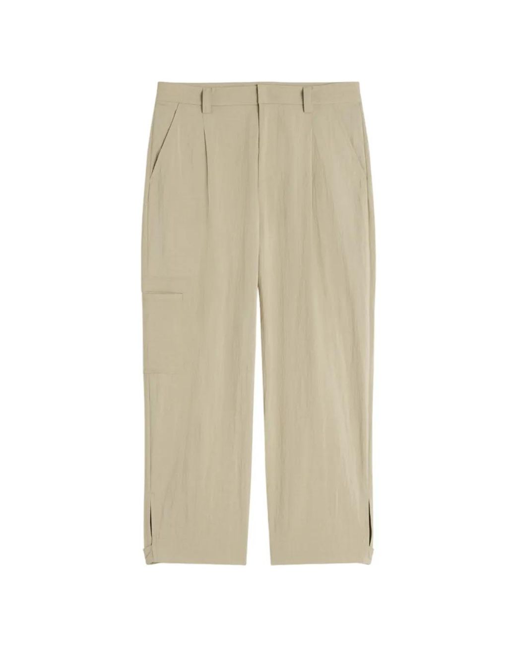 Maison Kitsuné Natural Pleated Cargo Pants for men