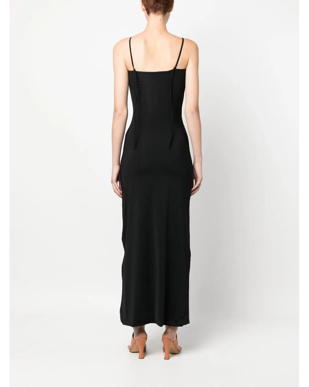 Maygel Coronel Black Cut-Out Midi Dress