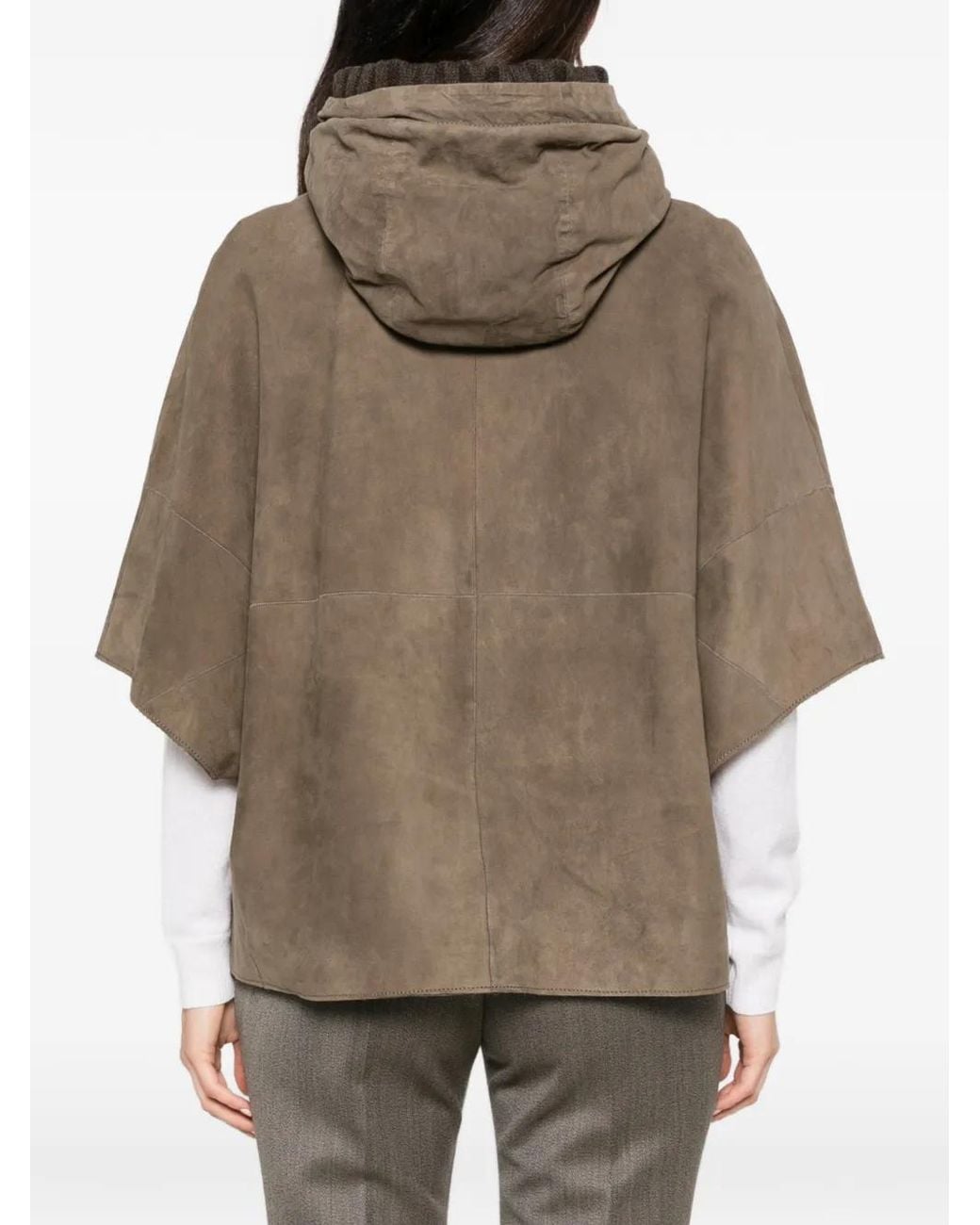 The Jackie Leathers Brown Alaska Hooded Suede Jacket