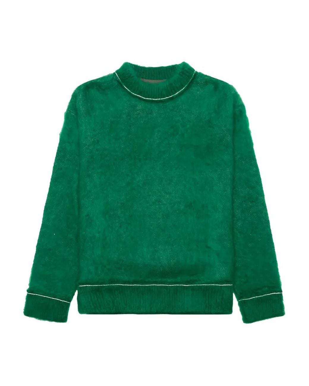 Sacai Green Mohair Knitted Sweater for men