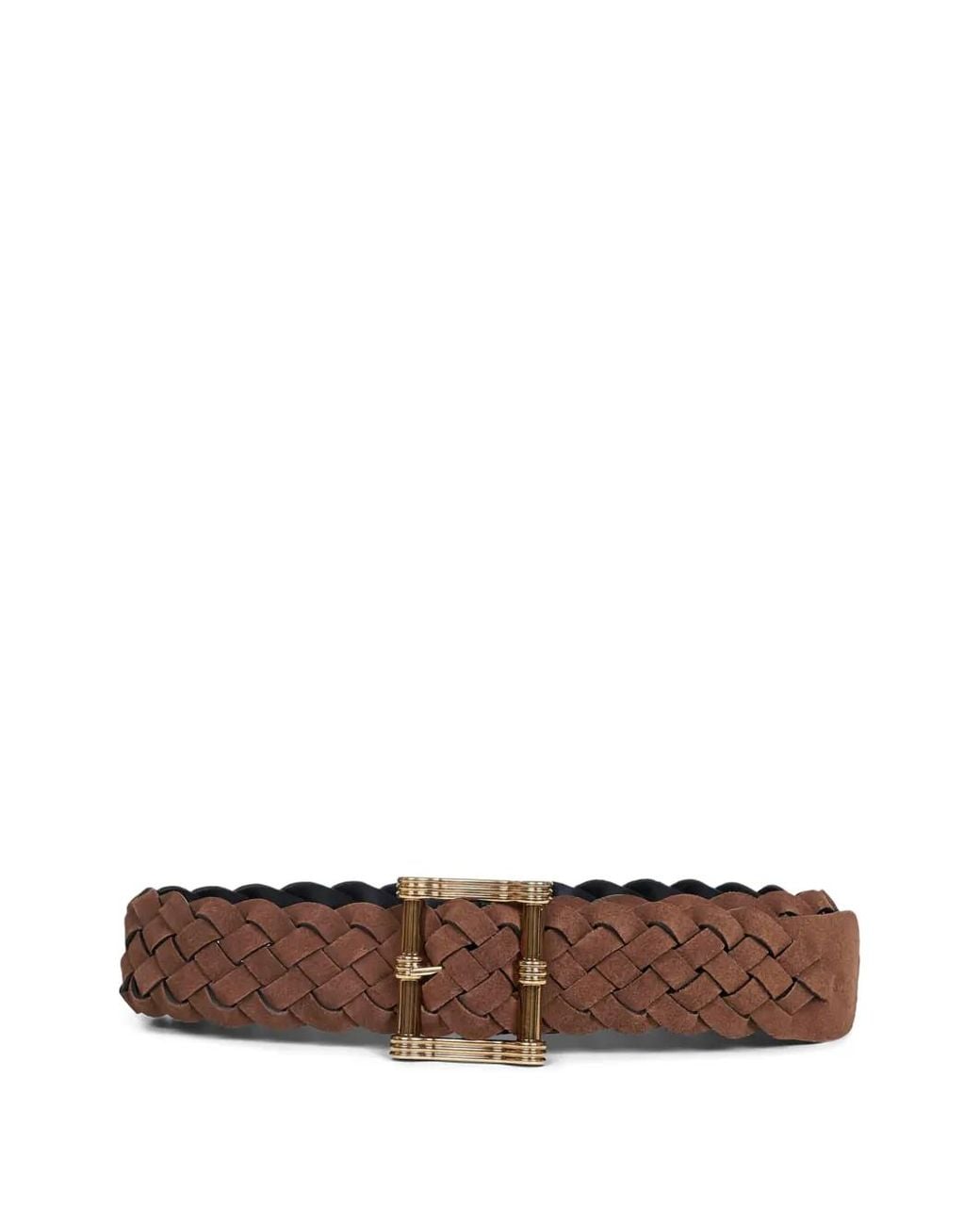 Etro Brown Belt With Intrecciato Motif And Front Buckle Closure