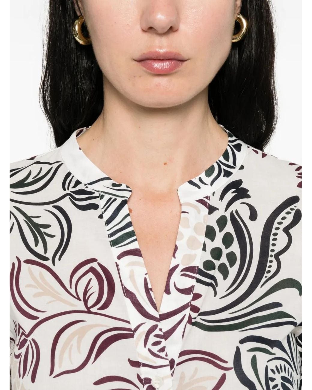 Emme White Floral-Print Blouse