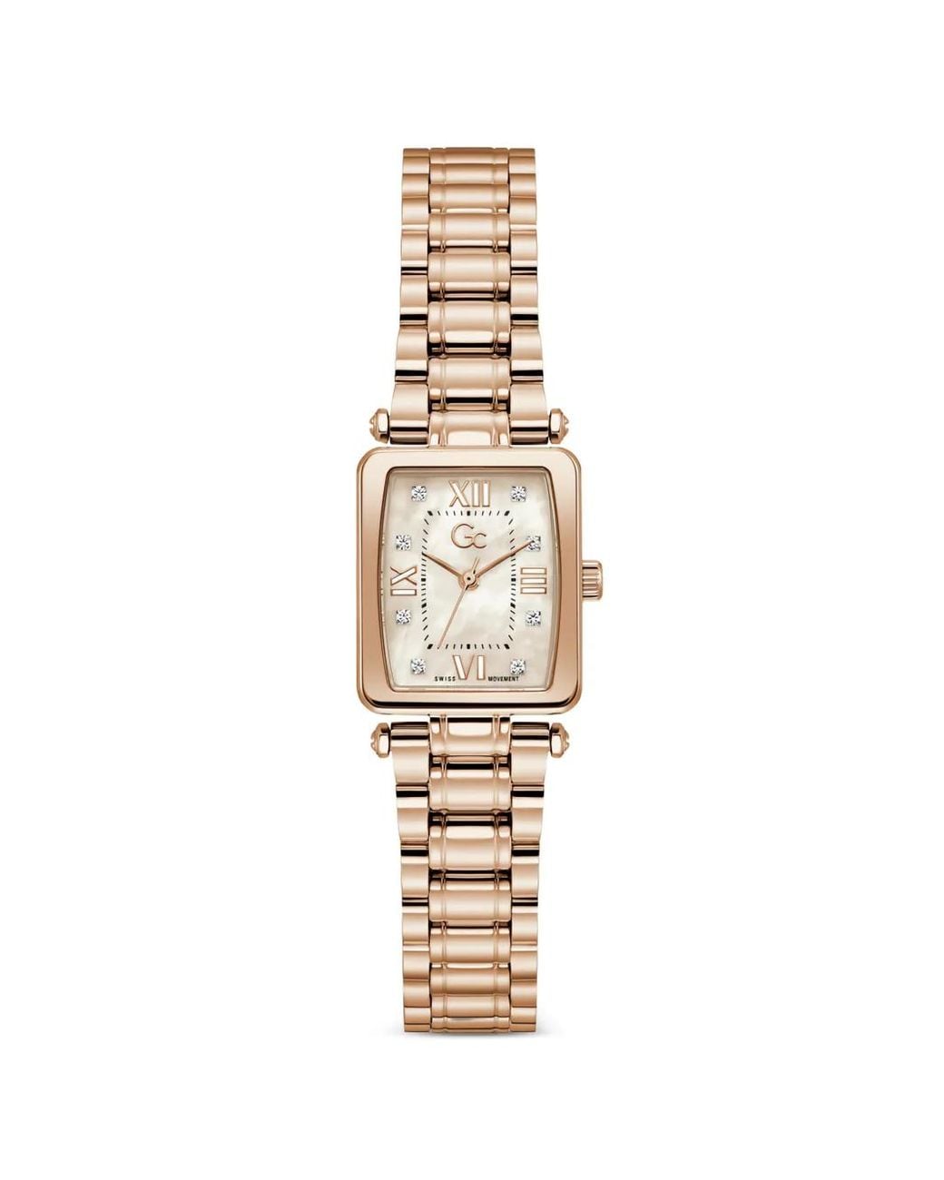 Guess White Gc Rectangular-Case 21Mm Watch