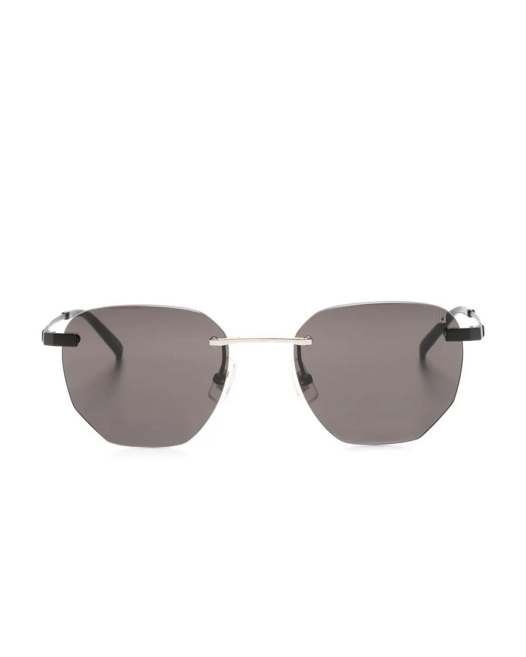 Dunhill Gray Rimless Geometric-Frame Sunglasses