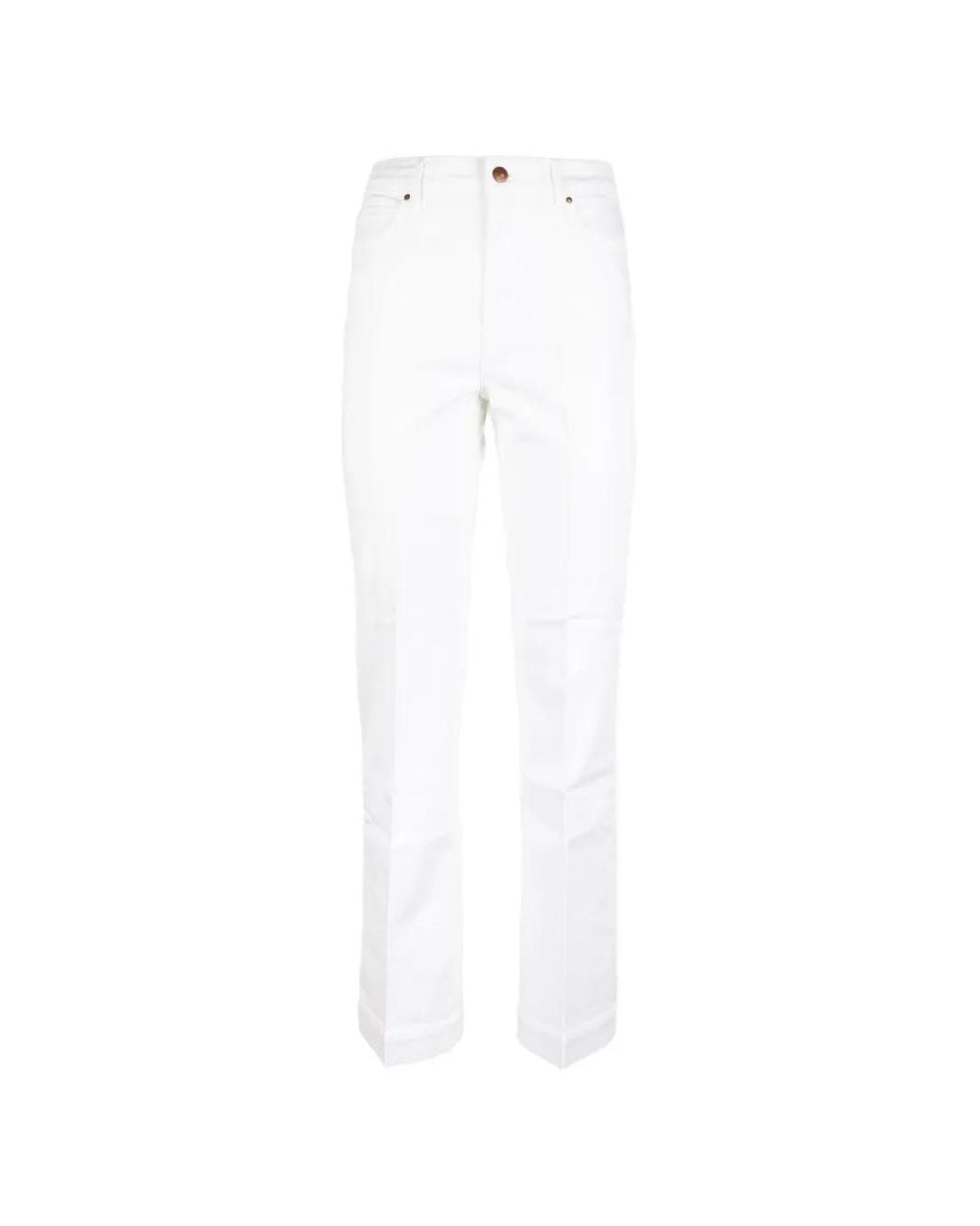 CIGALA'S White Pressed-Crease Straight-Leg Jeans