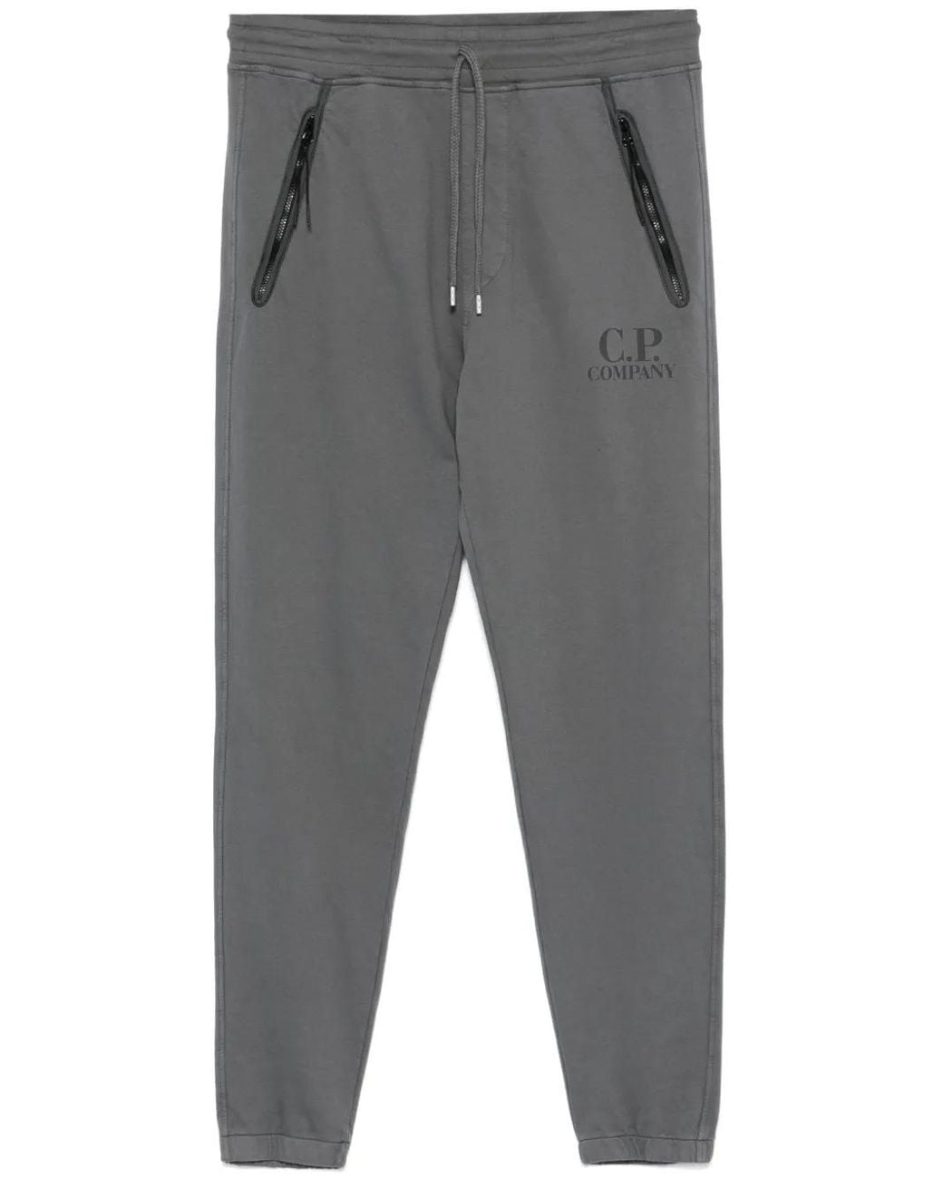 C P Company Gray Logo-Print Sweatpants for men