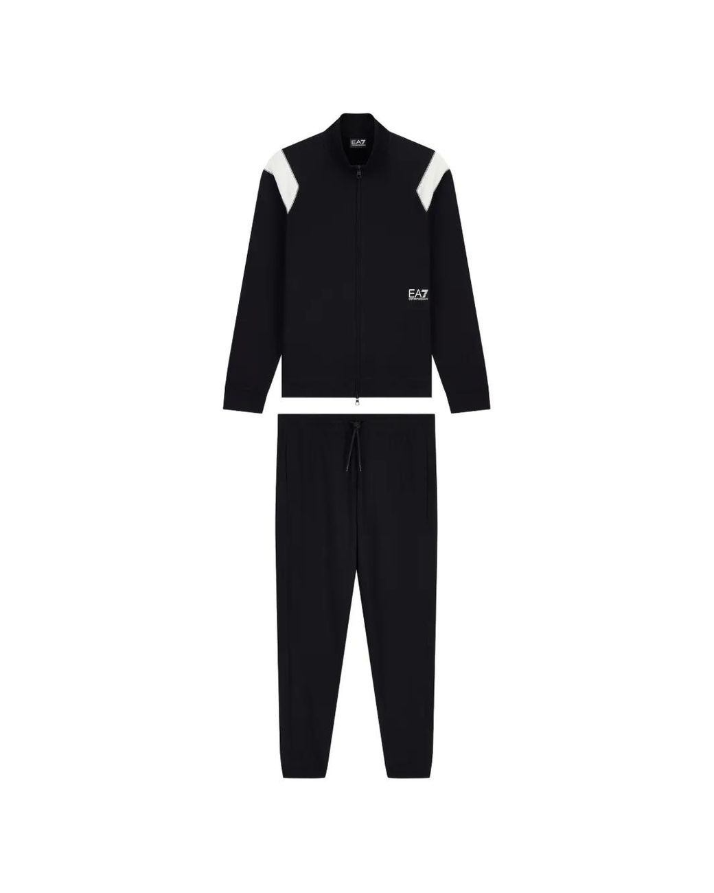EA7 Black Survêtement Zippé À Empiècements Contrastants for men