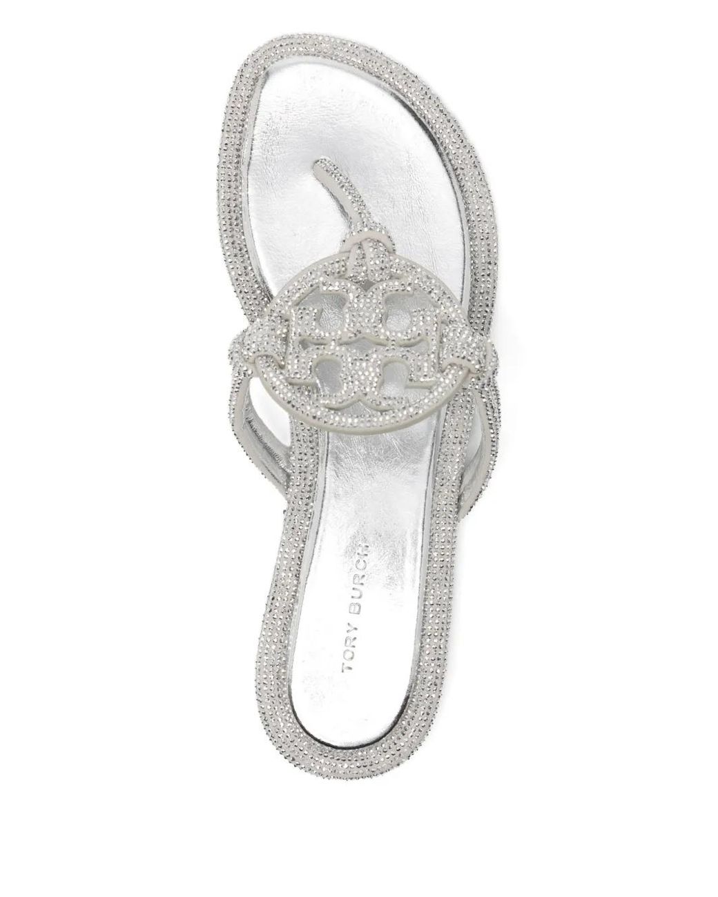 Tory Burch White Miller Crystal-Embellished Sandals