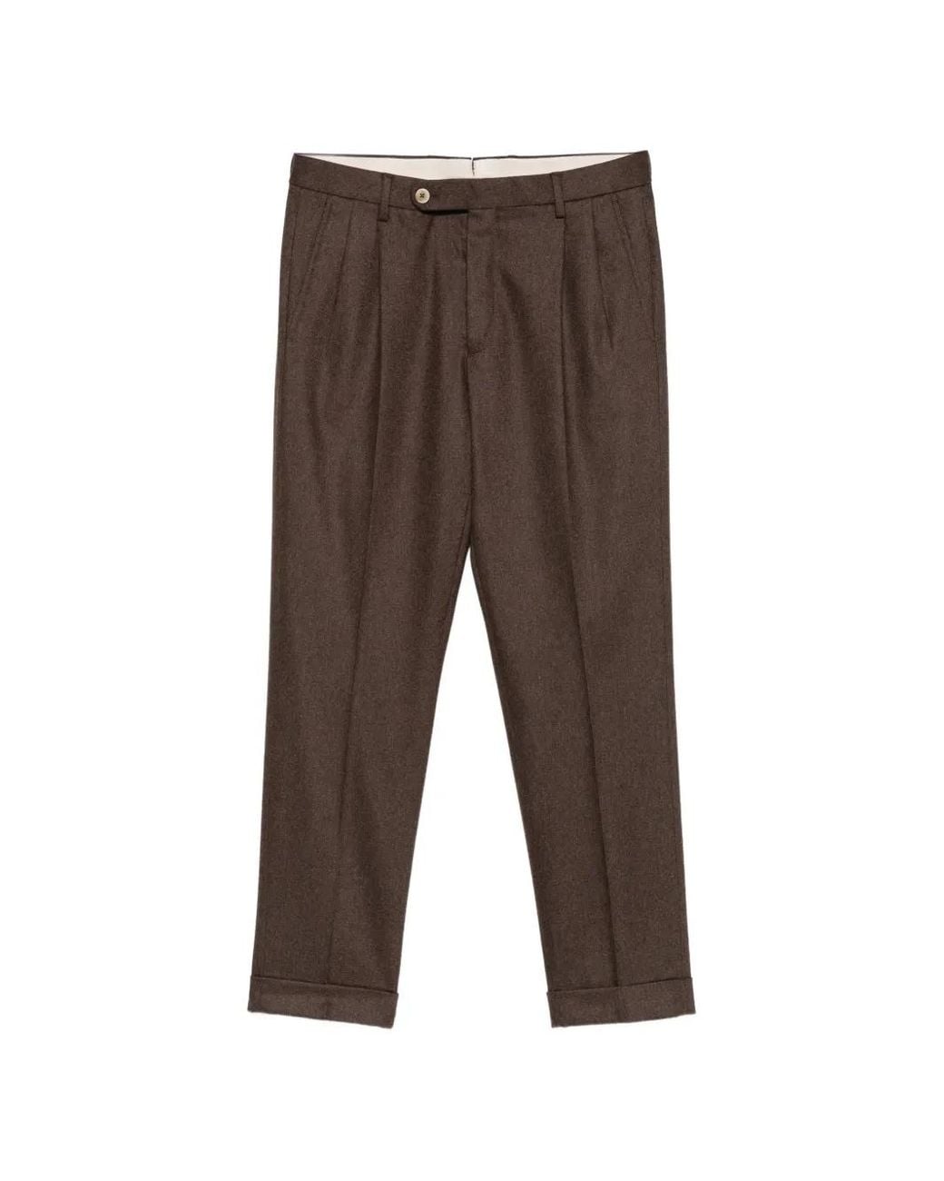 GTA Gray Pleated Wool Trousers for men