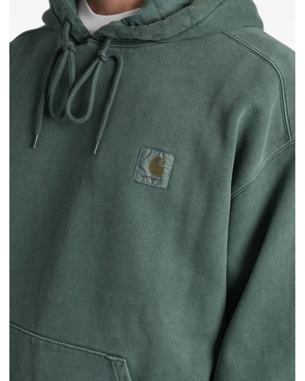 Carhartt Green Logo-Patch Hoodie for men