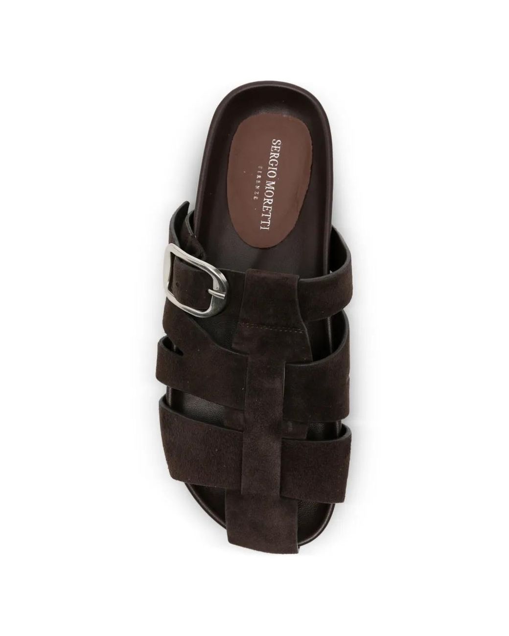 SERGIO MORETTI FIRENZE Black Buckle-Fastening Caged Sandals