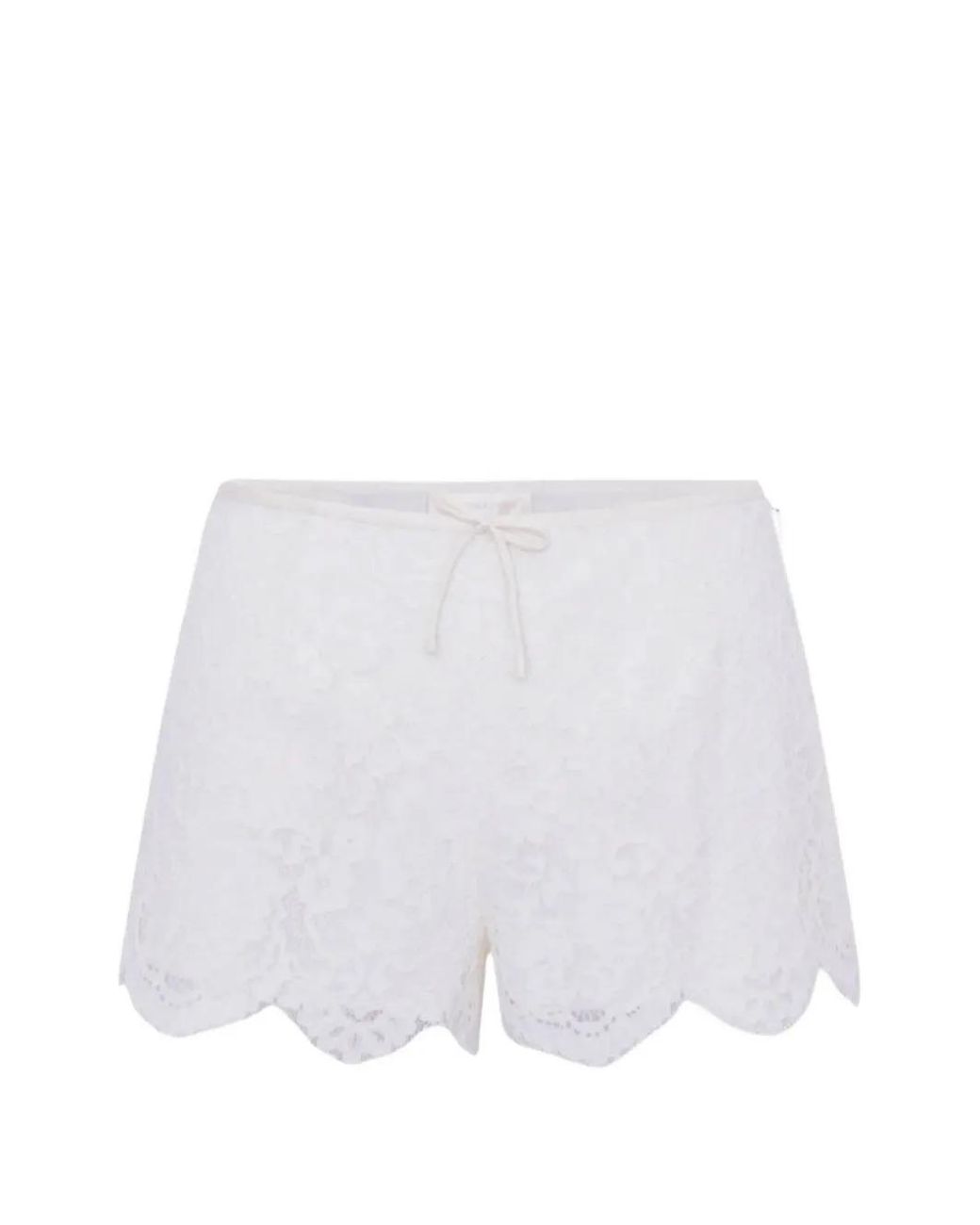LoveShackFancy White Lavadine Lace Shorts
