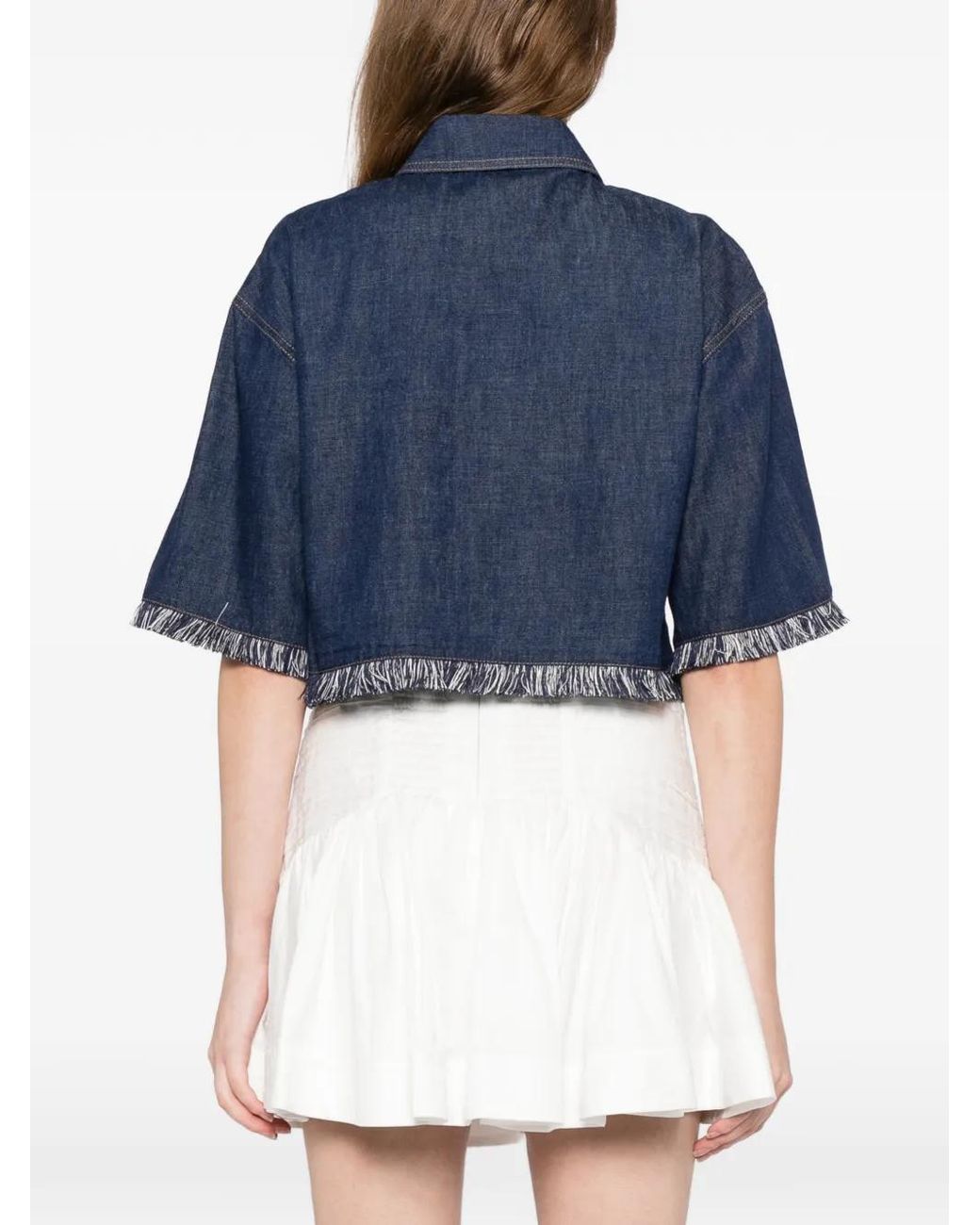 Zimmermann Rhiannon Denim Blouse in het Blue