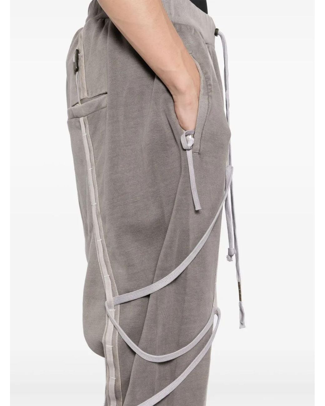 Boris Bidjan Saberi Gray Dyed Track Pants for men
