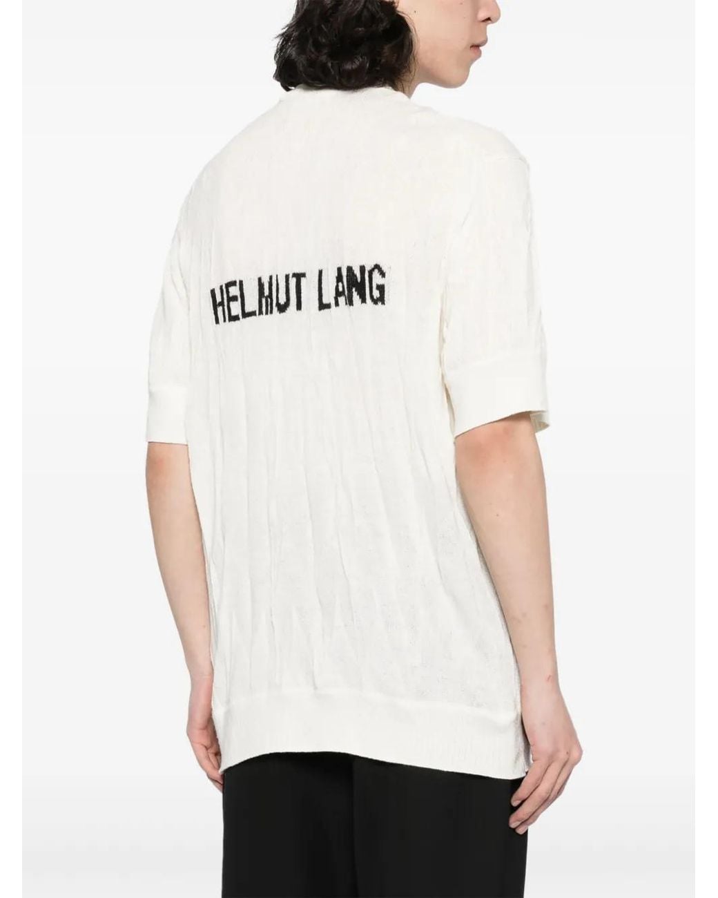 Helmut Lang White Crushed-Effect Sweater for men