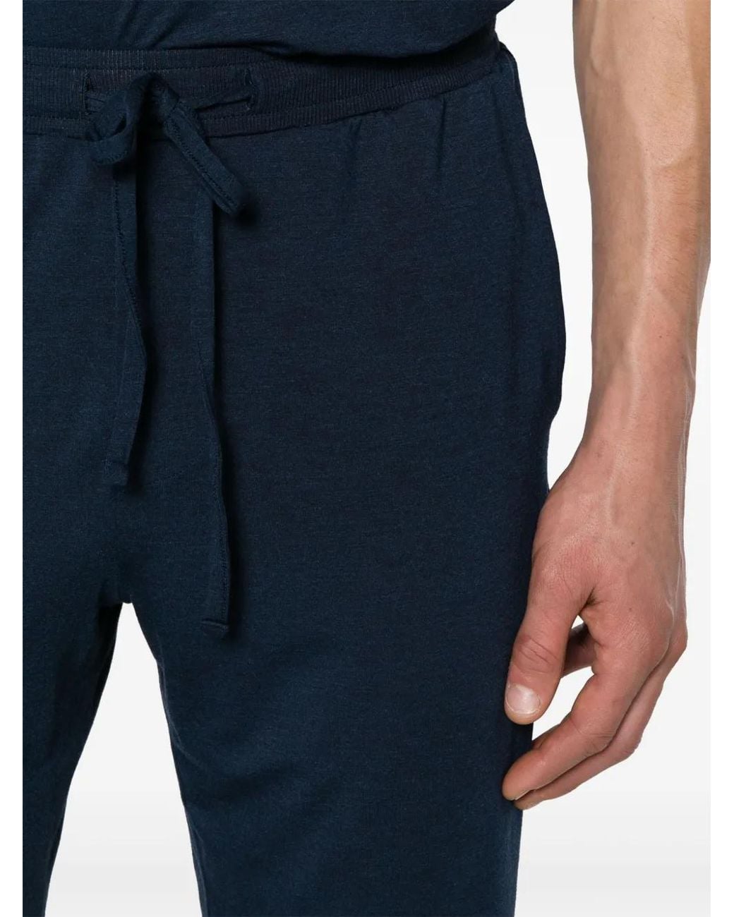 Hanro Blue Ribbed-Waist Jersey Bermuda Shorts for men