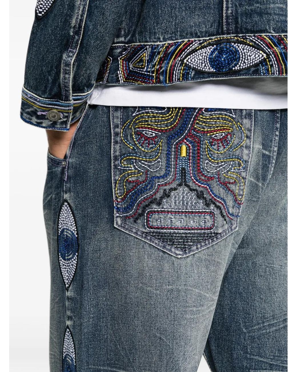 Kidsuper Blue Jean À Broderies for men