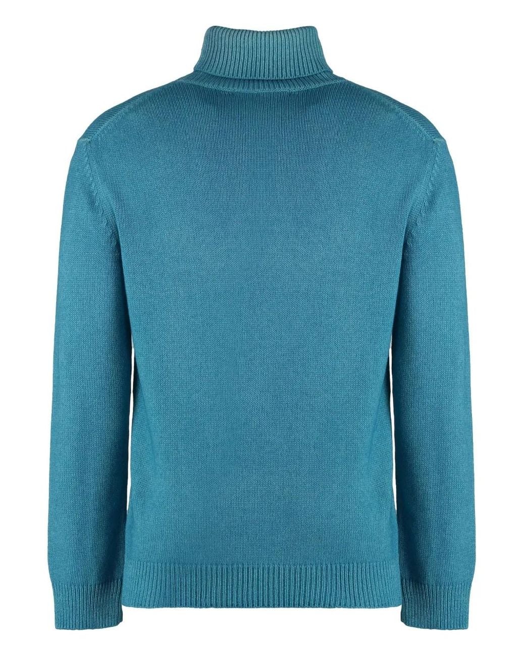 Malo Blue Roll-Neck Sweater for men