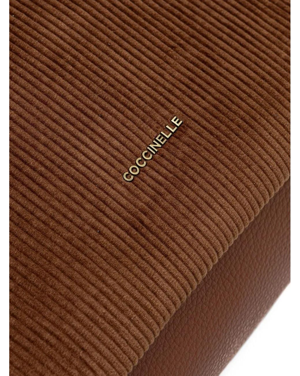 Coccinelle Brown C-Easy Corduroy Tote Bag