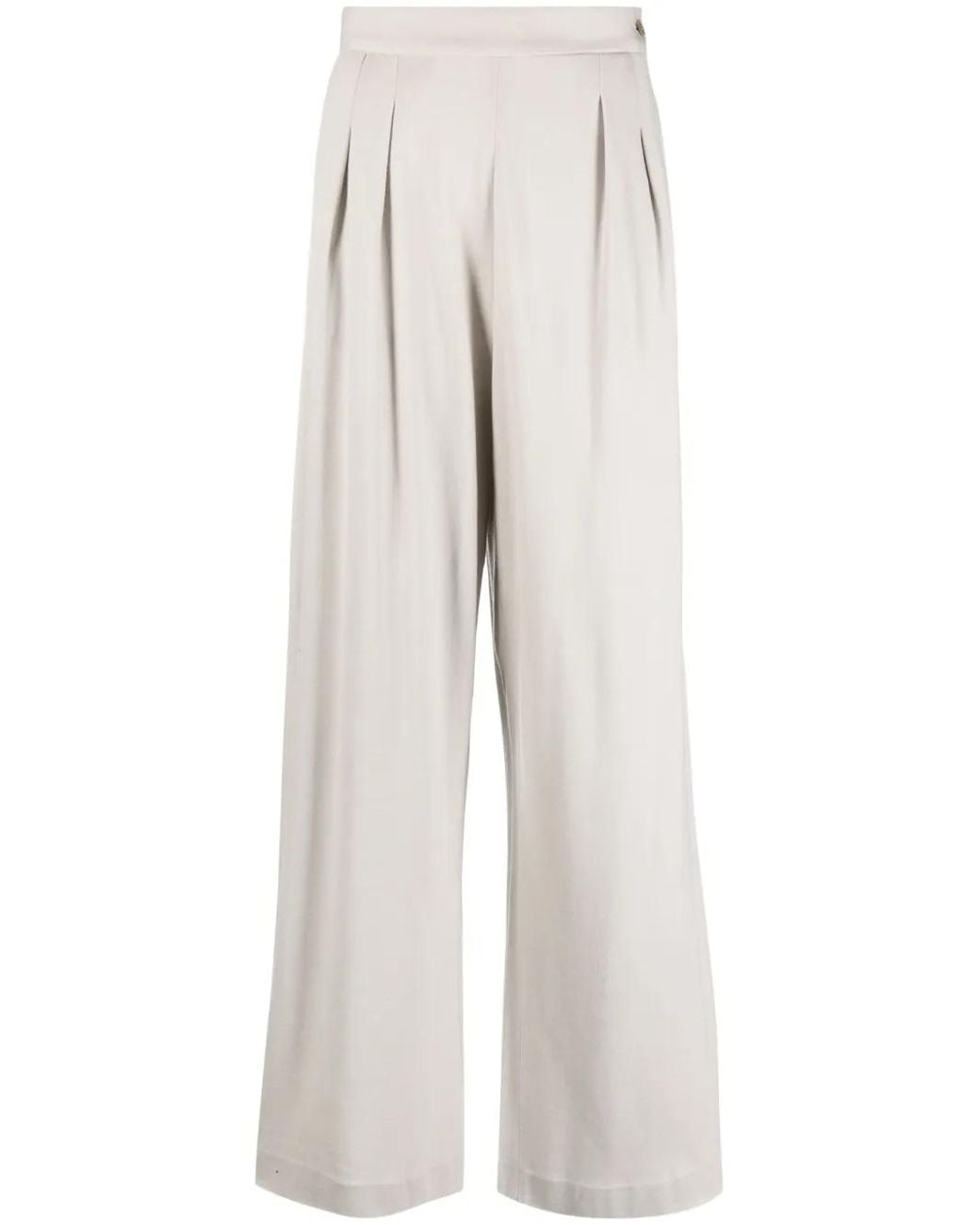 Fabiana Filippi White Wide Leg Wool Trousers