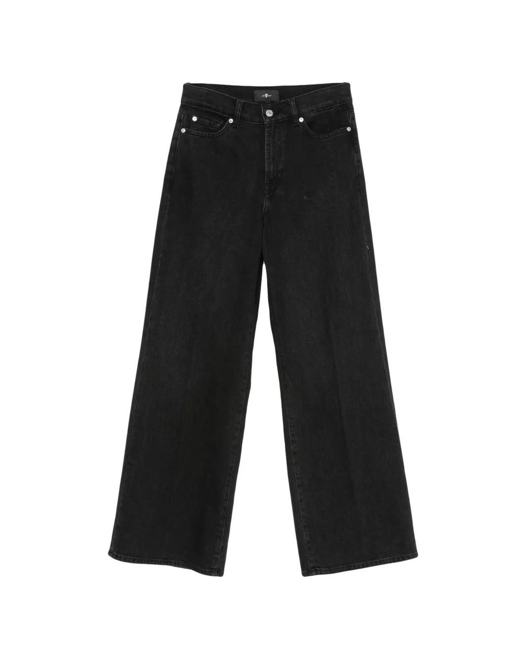 Seven7 Black Lotta Tailorless Wide-Leg Jeans