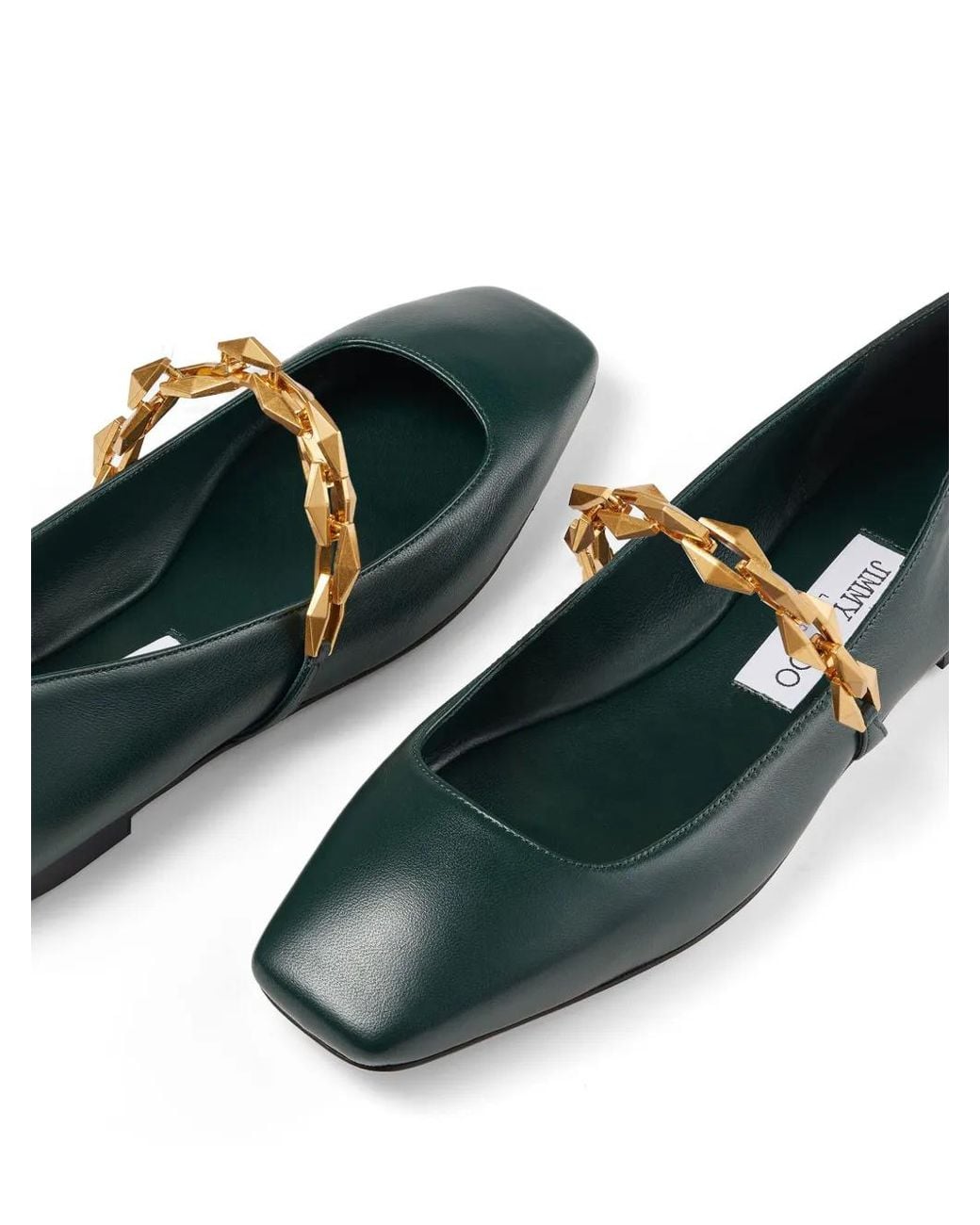 Jimmy Choo Diamond Tilda Flat in Green | Lyst UK