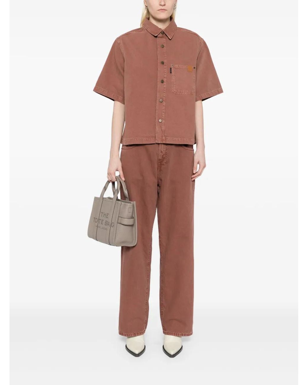 Haikure Pink Logo-Patch Shirt