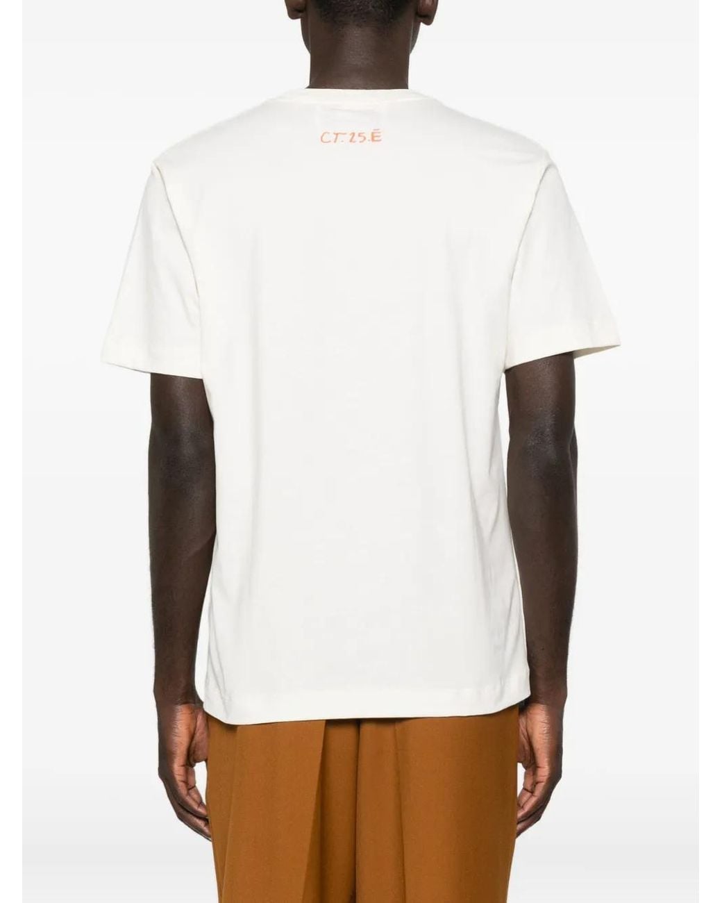 Etudes Studio White Portrait-Print Organic Cotton T-Shirt for men