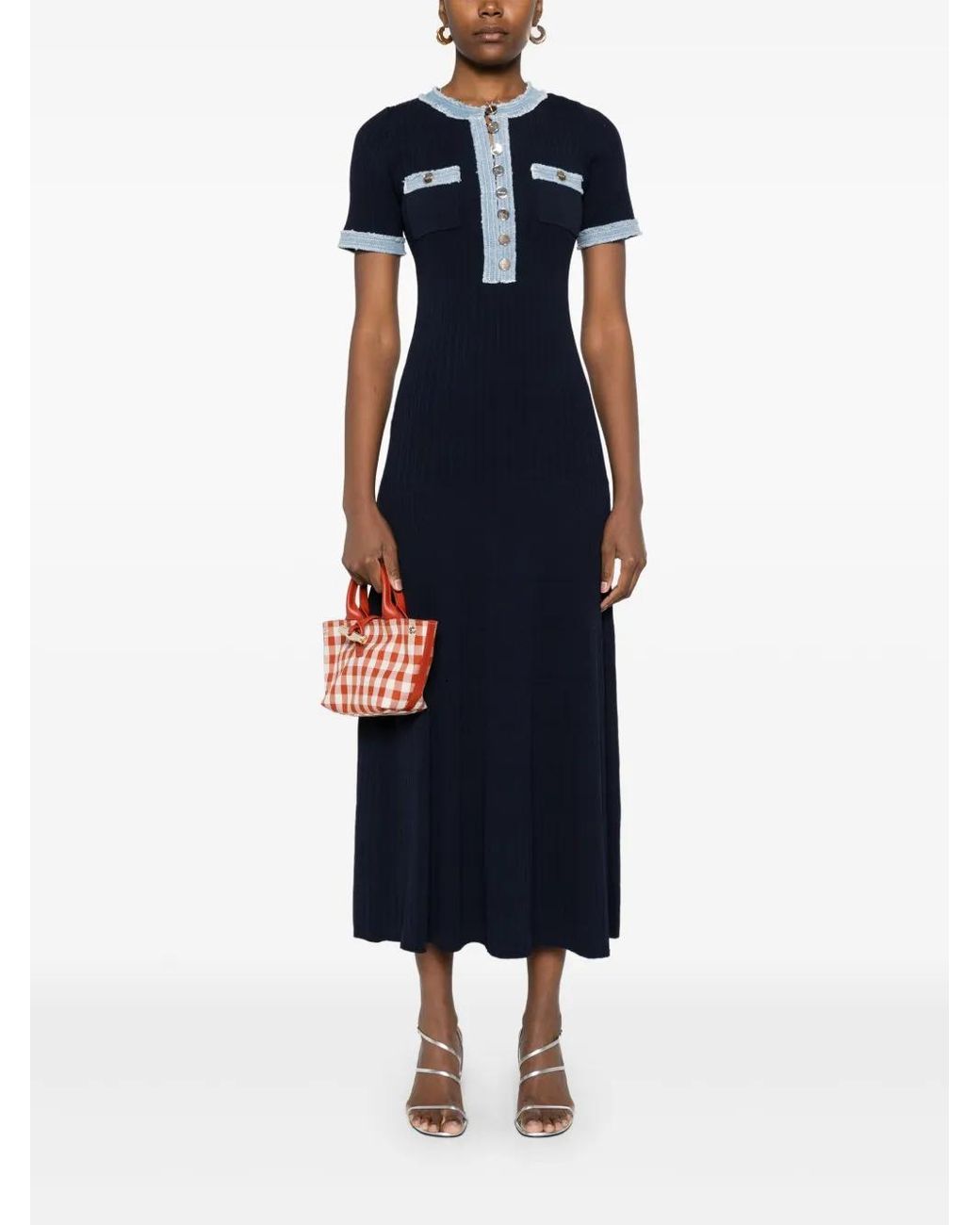 knee length dresses for ladies SANDRO Knit Midi Dress