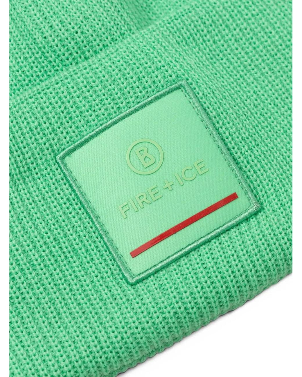Bogner Green Tarek Logo-Patch Ribbed-Knit Beanie Hat for men