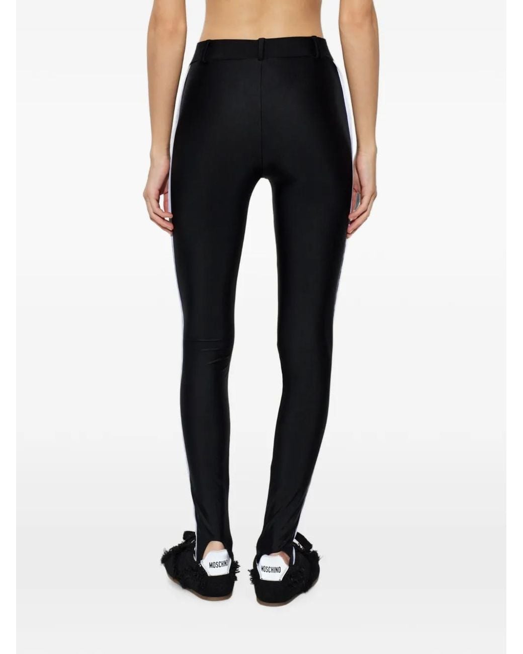 Moschino Black Leggings With Side Stripes