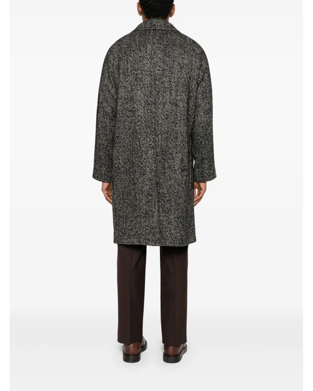Tagliatore Gray Loyds Herringbone Pocket Coat for men