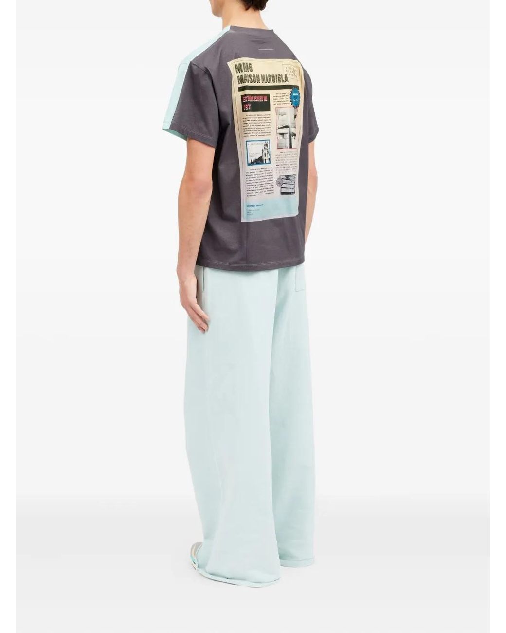 MM6 by Maison Margiela Blue Crew-Neck T-Shirt for men
