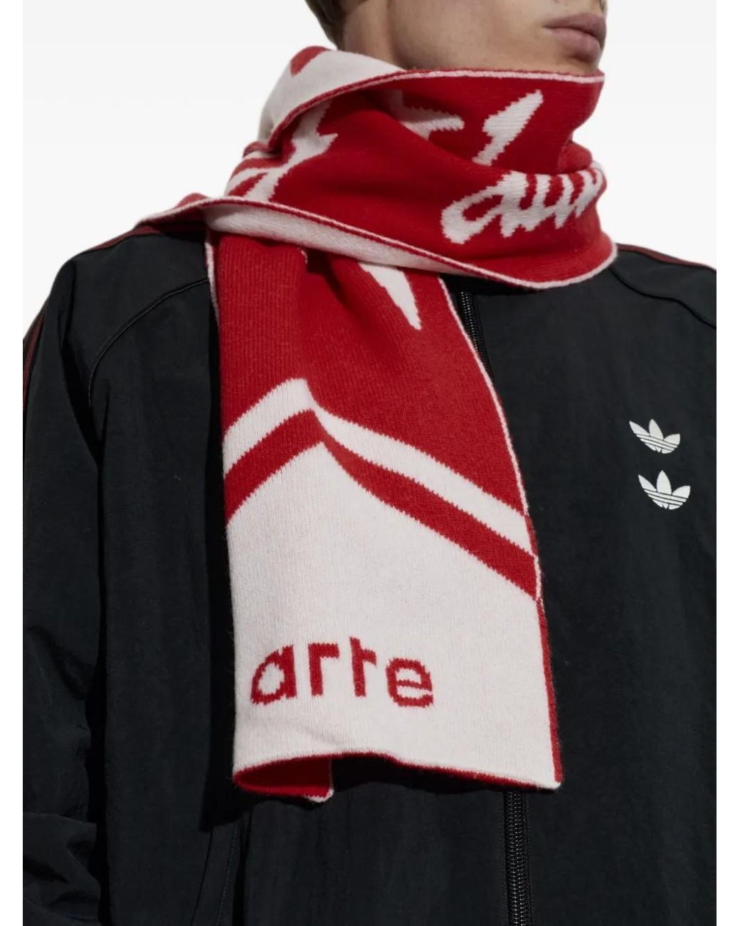 Adidas Red X Arte Antwerp Logo-Intarsia Scarf
