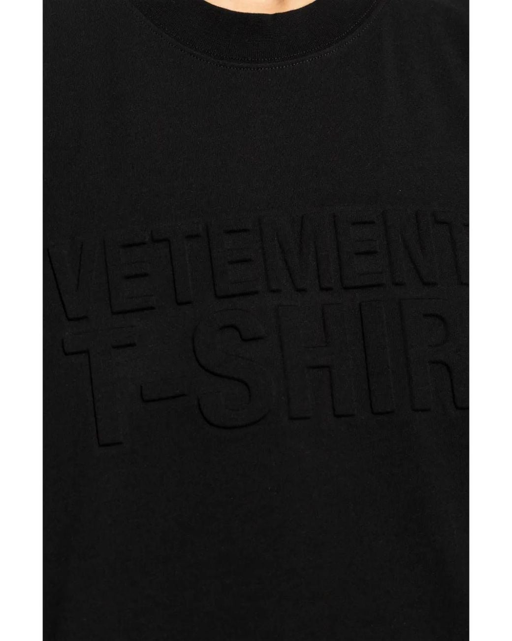 Vetements Black Logo-Embossed T-Shirt for men