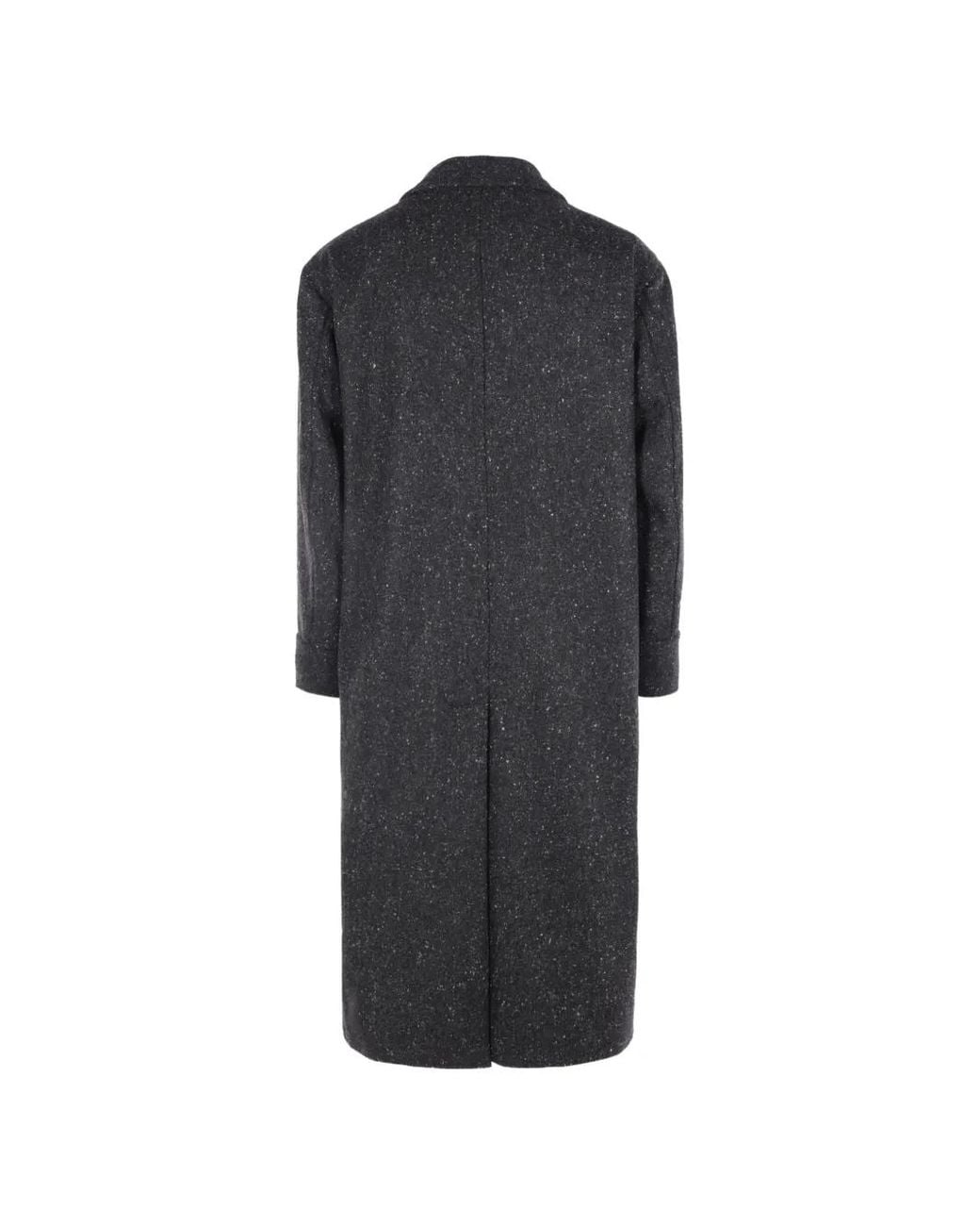 Hevò Blue Double-Breasted Flecked Coat for men