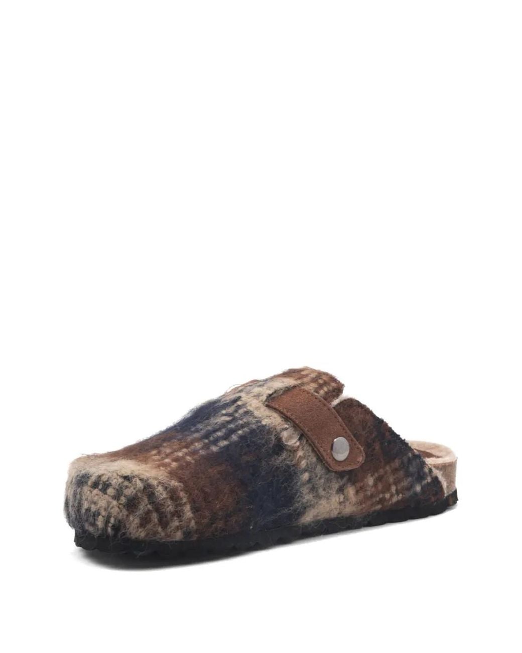 Faliero Sarti Brown Patterned Buckle Strap Sandals