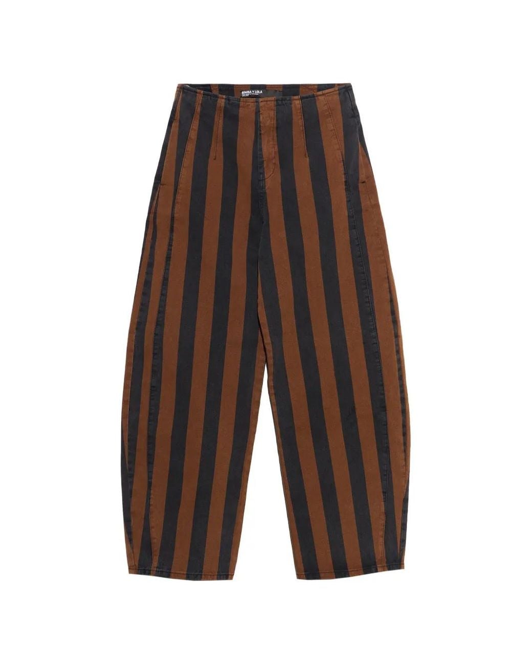 Bimba Y Lola White Pantalon En Jean Barrel À Rayures Clair Avec Boucle