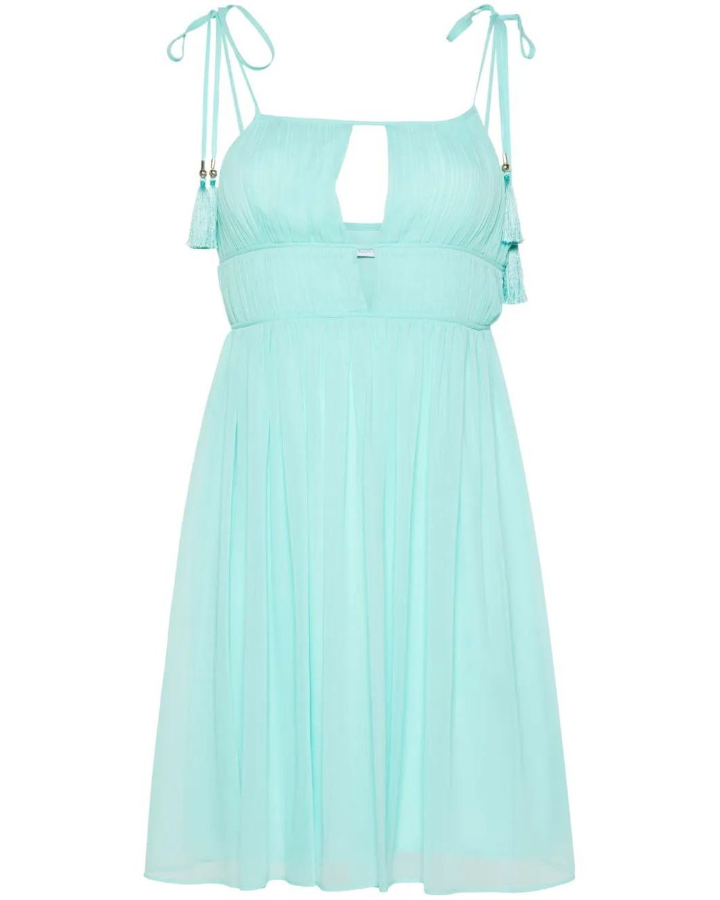 Patrizia Pepe Blue Plissé Crepe Mini Dress