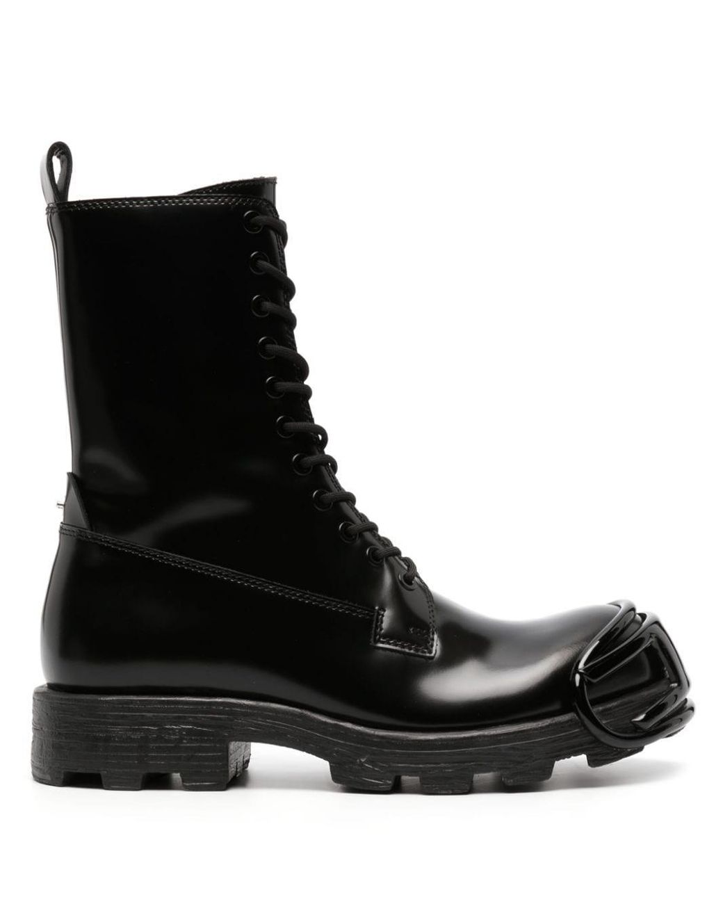 DIESEL D hammer D Lace up Leather Boots in Black for Men Lyst