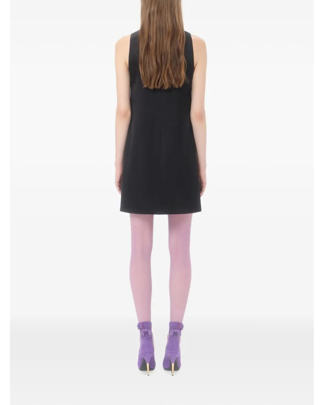 Valentino Garavani Black Jewel-Embellished Ruffled Dress