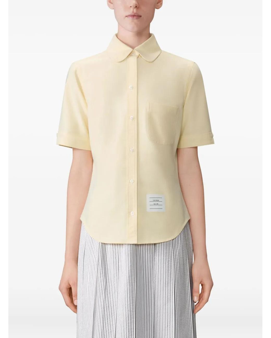 Thom Browne Natural Oxford Short-Sleeve Shirt
