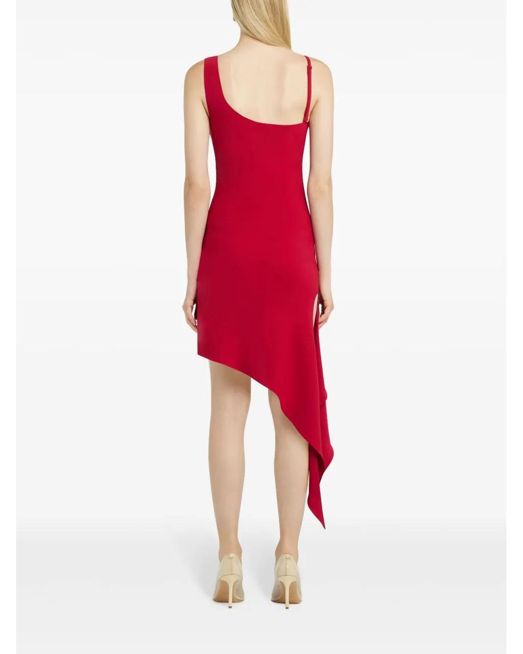 Courreges Red Asymmetrical Hem Dress