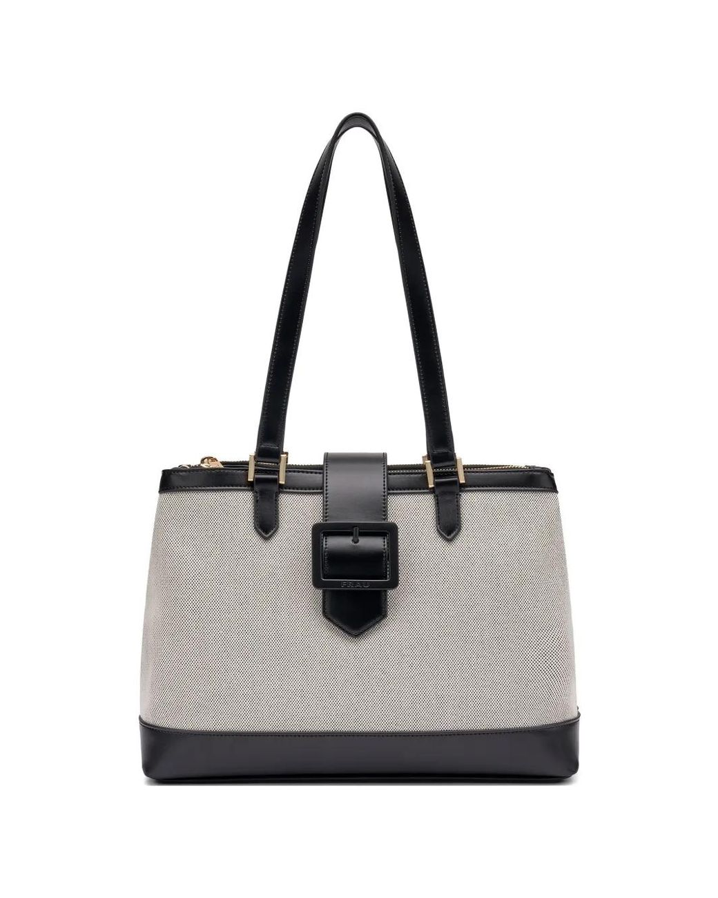 Frau Black Buckle Tote Bag