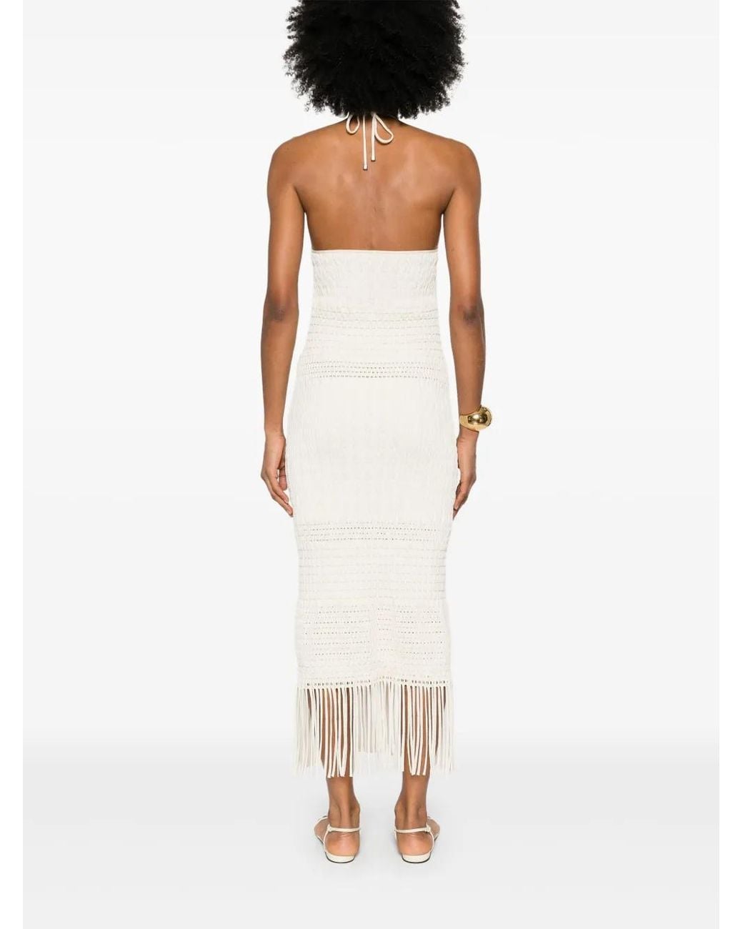 Nanushka White Textured Midi Dress