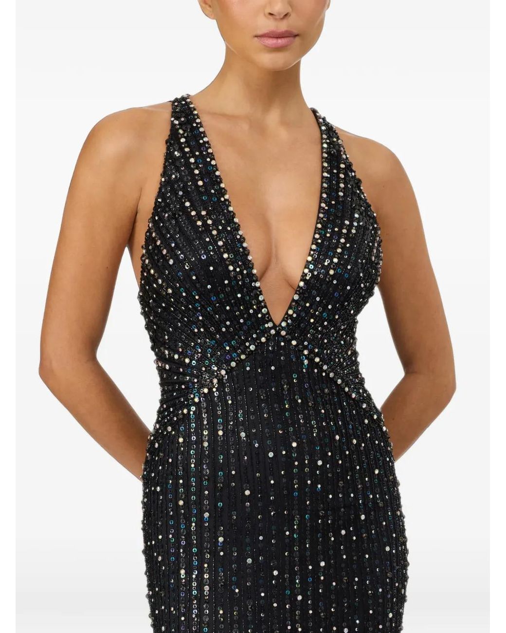 Jenny Packham Black Atlas Dress