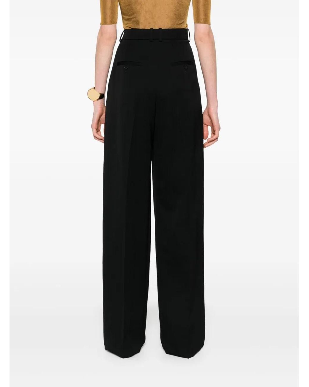 Saint Laurent Black Wide-Leg Pants