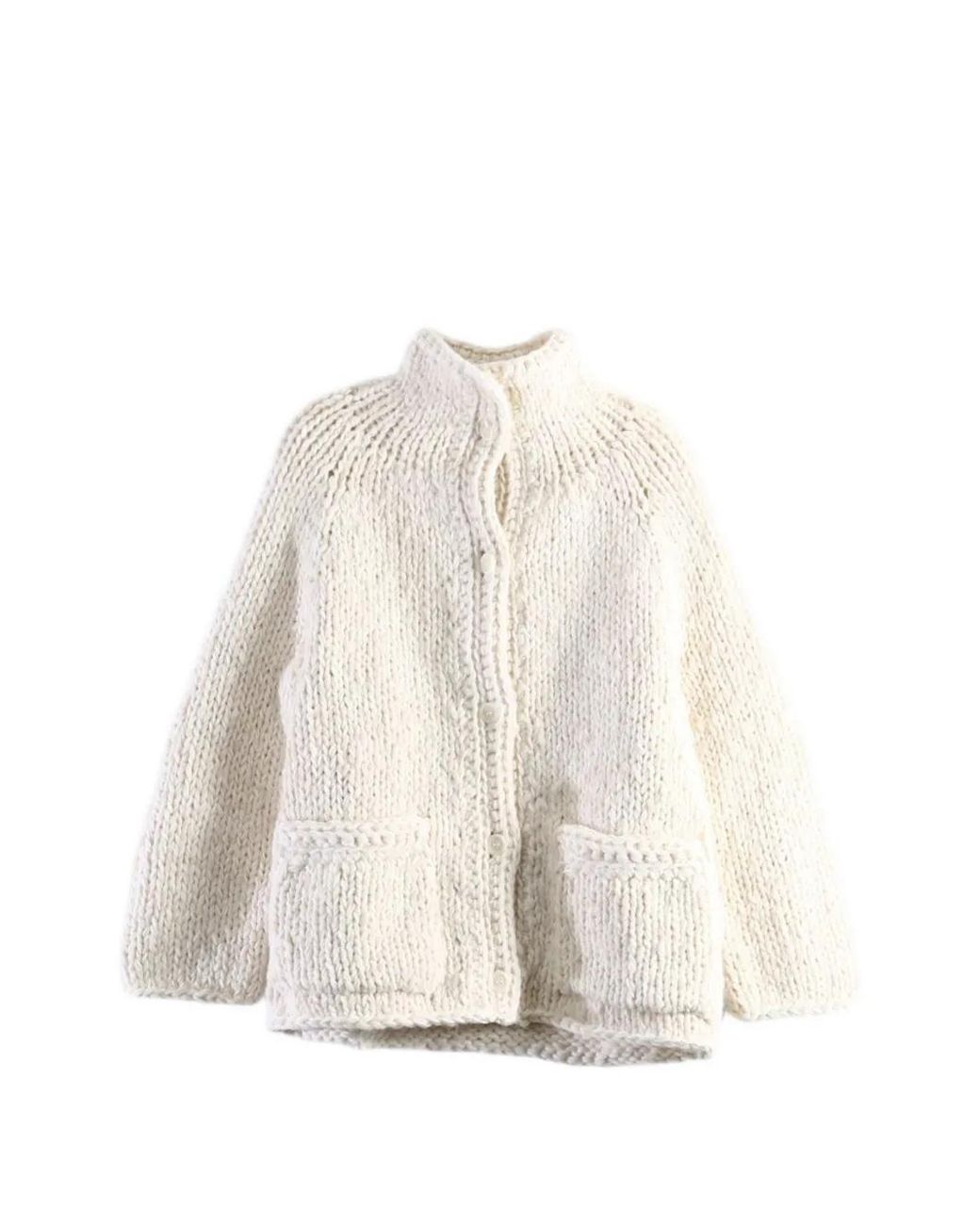 Casey Casey White Chunky-Knit Cardigan