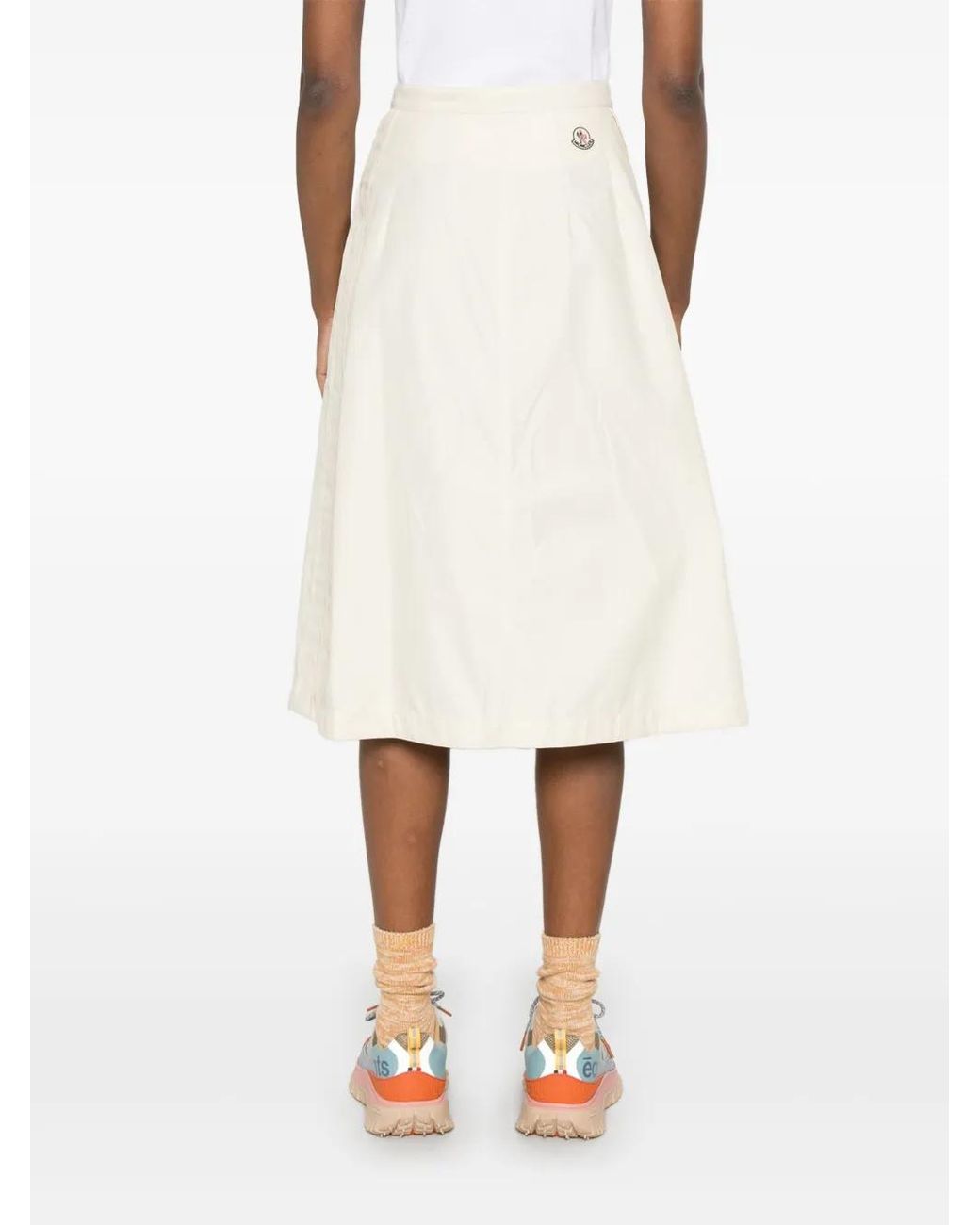Moncler Natural Buttoned Midi Skirt
